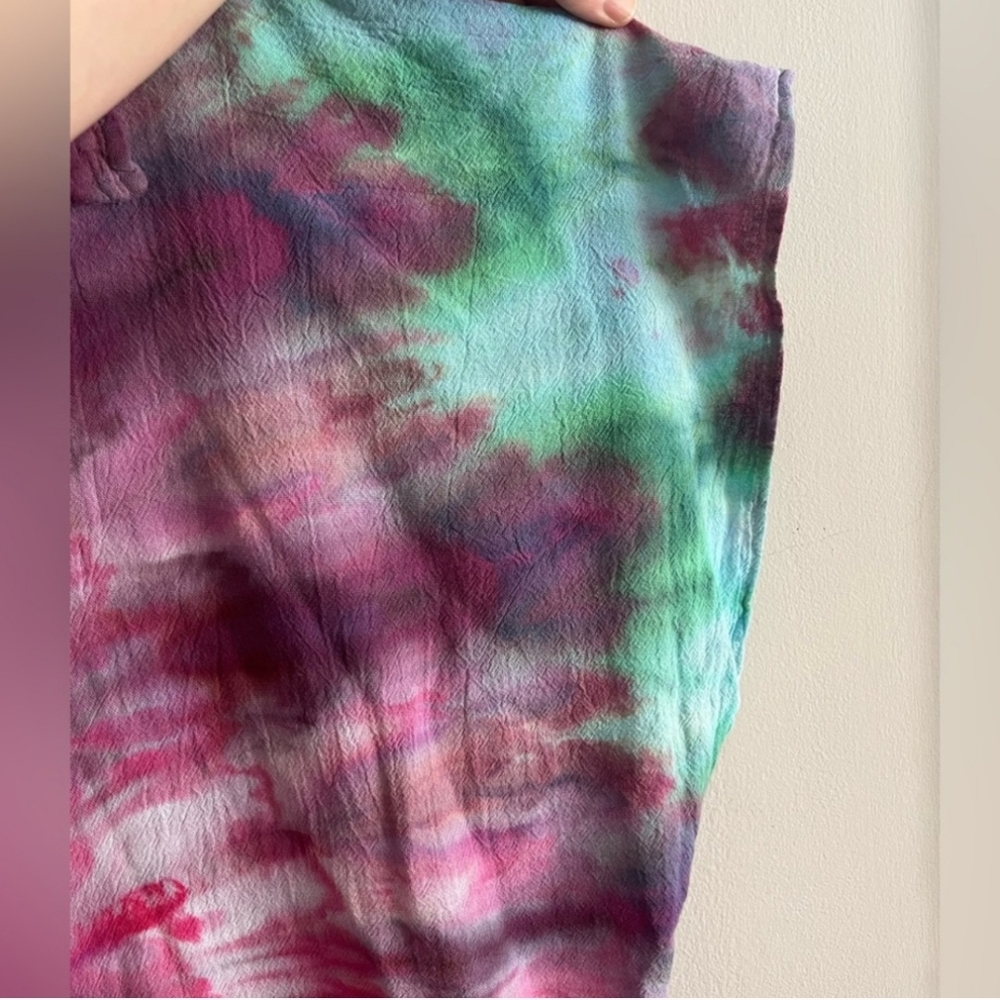 Seaspice Resort Wear 100% Peruvian Cotton Vibrant Tie-Dye Button-Up  Vacation - Picture 2 of 6